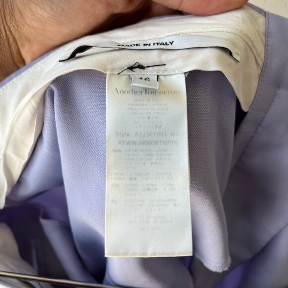 Another Tomorrow Lilac Purple Merino Wool Straight Leg Classic Trouser Pants 10 - Picture 11 of 12